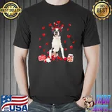 Valentine’s Day Sweet Headband Black Boston Terrier Dog Shirt Unisex