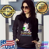 Vegan Unicorn Funny Saying Veggie Zip Hoodie