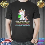 Vegan Unicorn Funny Saying Veggie Zip Hoodie Unisex