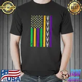 Vintage American Flag Mardi Gras Crawfish Unique Mardi Gras T-Shirt