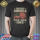 Vintage Making America Great Since 1983 Retro 39th Birthday T-shirt