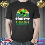 Vintage St Patrick Day Coolest Shamrock In The Field For Kid T- Unisex