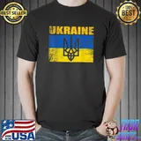 Vintage Ukraine Ukrainian Flag Ukrainians Patriot Souvenir T-Shirt