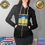 We Support Ukraine Shirt Pray Ukraine, I Stand With Ukraine T-Shirt Full Zip Hooded