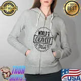 World's okayest mom calligraphy Full Zip Hooded