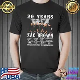 20 years 2002 2022 zac brown thank you for the memories signature shirt