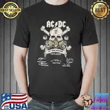 AC DC 50th anniversary 1973 2023 signatures skull shirt