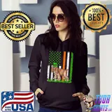 American Flag Cocker Spaniel Dog Lovers St Patricks Day T-Shirt Hoodie