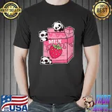 Anime Strawberry Milkshake Milk Shake Panda T- Unisex