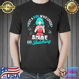 Anime Stuff. Otaku Just A Girl Who Loves Anime and Sketching T-Shirt