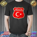 Antalya Turkey coat of arms flags national flag city Premium T-Shirt