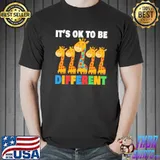 Autism awareness It's ok to be different giraffe shirt