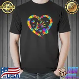 Autism Awareness Love Heart Puzzle Piece Valentines Day T-Shirt