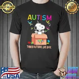 Autism box the outside think snoopy shirt