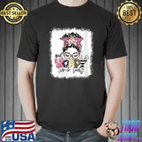 Awesome Bleached One Hoppy Lunch Lady Leopard Messy Bun Easter Day T- Unisex