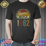 Awesome Vintage Classic March 1962 Limited Edition 60th Birthday T-Shirt Unisex