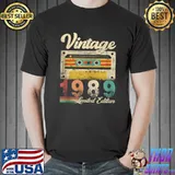 Best Of 1989 33 Years Old Cassette Vintage 33th Birthday T-Shirt