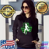 Best Vintage Irish American Flag St Patricks Day Soccer T- Hoodie