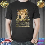 Bon Jovi 40th anniversary 1983 2023 thank you for the memories signatures shirt