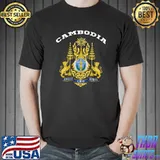 Cambodia T-shirt Coat of arms Tee Flag souvenir Phnom Penh T-shirt