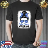 Colon Cancer Awareness Shirt Colorectal Cancer Messy Bun T-Shirt Unisex