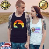 Cute Easter Bunny Sunset Vintage Easter Premium T-Shirt Tank Top