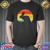 Cute Easter Bunny Sunset Vintage Easter Premium T-Shirt