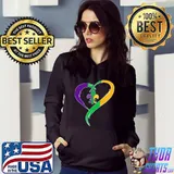 Cute Mardi Gras Heart Funny Fleur-De-Lis Mardi Gras Striped T-Shirt