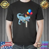 Dinosaur Balloon T Rex 1st Birthday Kid Boy Girl T- Unisex