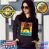 Dy Mom Life Softball Baseball Mothers Day Messy Bun T-Shirt Hoodie