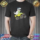 Easter Day T Rex Dino Riding A Monster Truck Boys Girls Kids T-Shirt