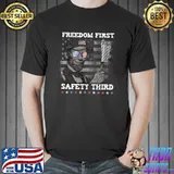 Freedom First Safety Third Fireworks 4th July Lincoln USA T-Shirt