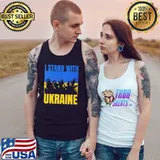 Fuck Putin Stop Ukraine Wars I Stand With Ukraine Flag T-Shirt Tank Top