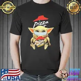 Funny Baby Yoda Mask Hug Pizza Hut Coronavirus Shirt Unisex