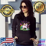Funny Egg Basket Rabbit Riding Unicorn Happy Easter Day Outfit T-Shirt Hoodie