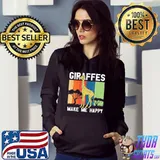 Giraffes Make Me Happy Giraffe Lover Zoo Animal Wildlife T-Shirt