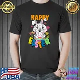 Happy Easter Cute Easter Bunny Vintage Easter Egg T- Unisex