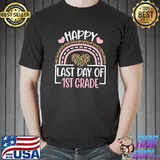 Happy Last Day Of 1st Grade Rainbow Leopard Teacher Kids Premium T-Shirt