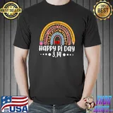 Happy Pi Day Mathematic Leopard Rainbow Math Teacher Gift T-Shirt Unisex