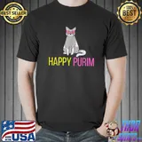 Happy Purim Cat Funny Costume Jewish holiday Purim T-Shirt