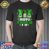 Happy St Patrick Day 3 - 17 Funny Gnomes Squad Graphic T-Shirt Unisex