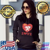 Heart Roses Love Snoopy Couple Shirt Hoodie