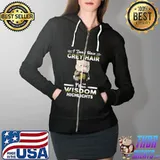 I Don't Have Grey Hair I Have Wisdom Highlight Cat Shirt Full Zip Hooded
