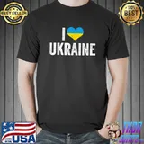 I Love Ukraine Support Ukrainian Flag Distressed Graphic T-Shirt Unisex
