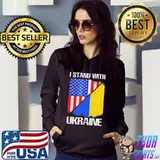 I stand with Ukraine American ukrainian flag peace Ukraine shirt