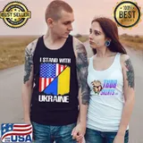 I stand with Ukraine American ukrainian flag peace Ukraine Tank Top