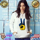 I Stand With Ukraine Flag Peace Sign Premium T-Shirt