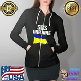 I Stand With Ukraine Flag – Support Free Ukraine Sos Ukraine T-Shirt Full Zip Hooded