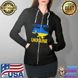 I stand with Ukraine support Ukraine ukrainian American flag Full Zip Hooded