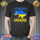 I stand with Ukraine support Ukraine ukrainian American flag Unisex